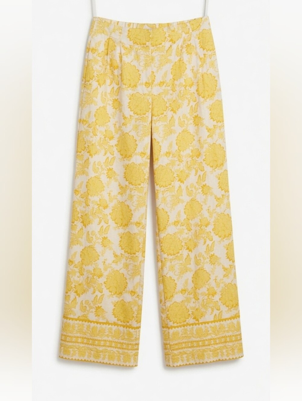 Alex Marie Yellow and White Wide Leg Pants